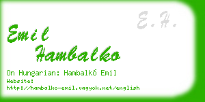 emil hambalko business card